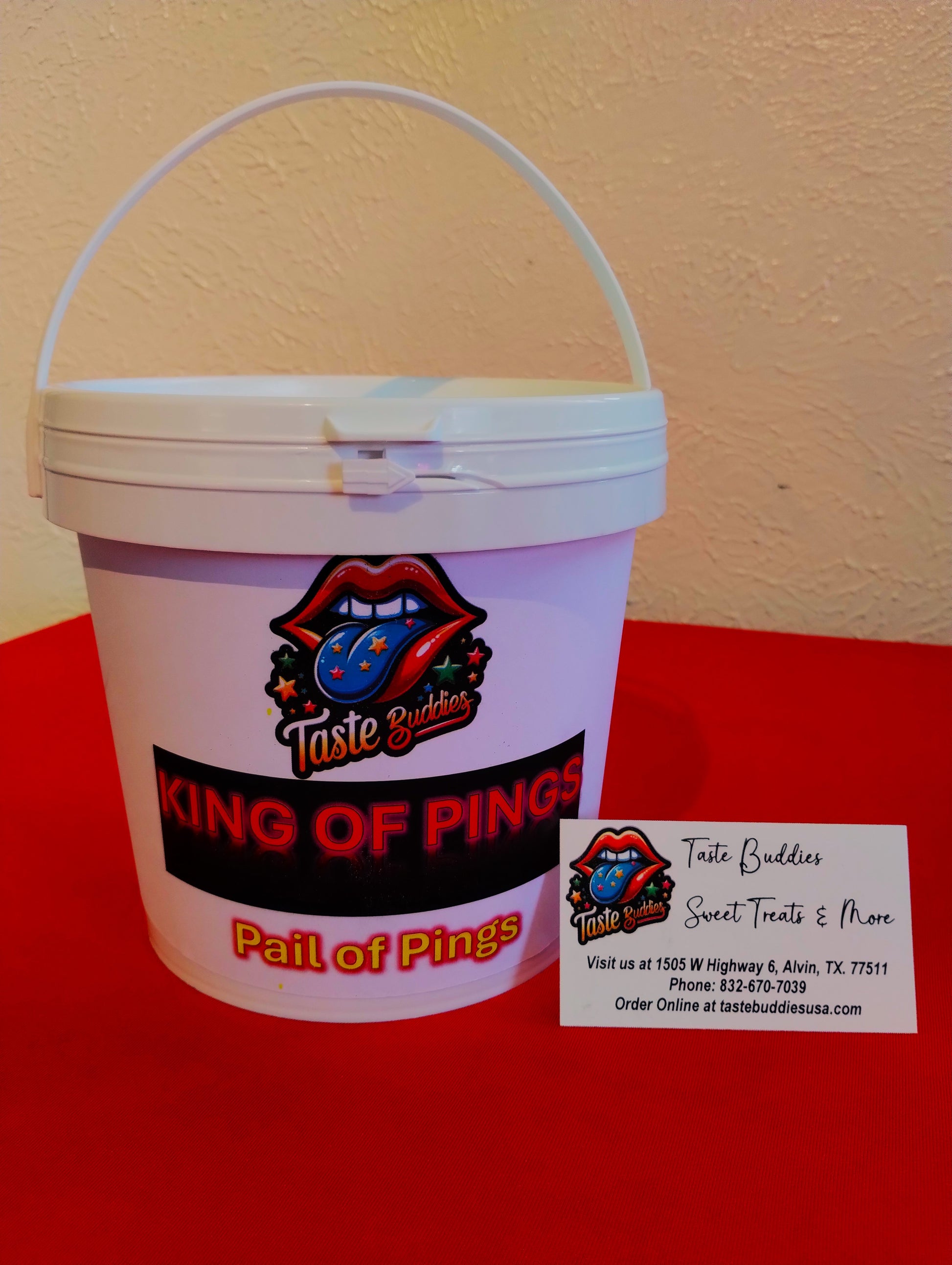 A variety Pail of Freeze Dried Pings (aka Skittles) includes Original, Sour, Tropical and Wild Berry Pings)