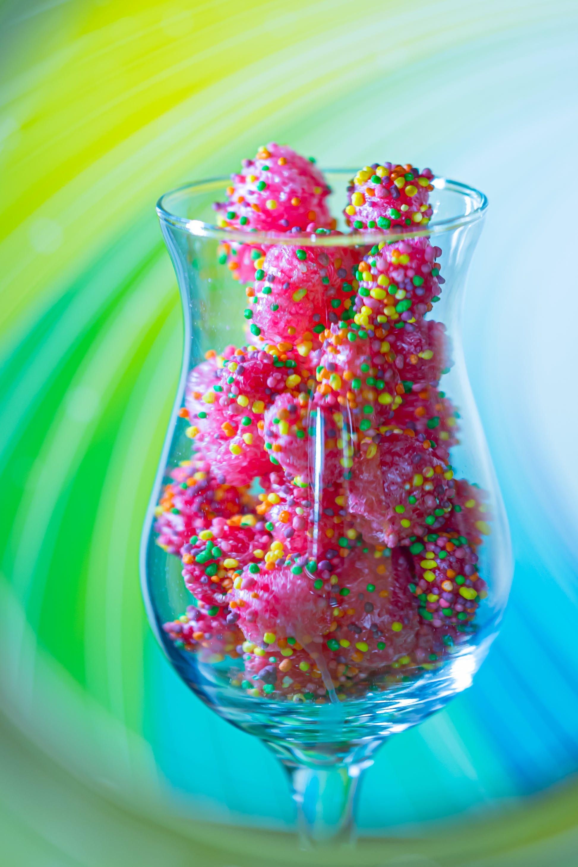 Freeze Dried Nerds Gummy Clusters Colorful Background