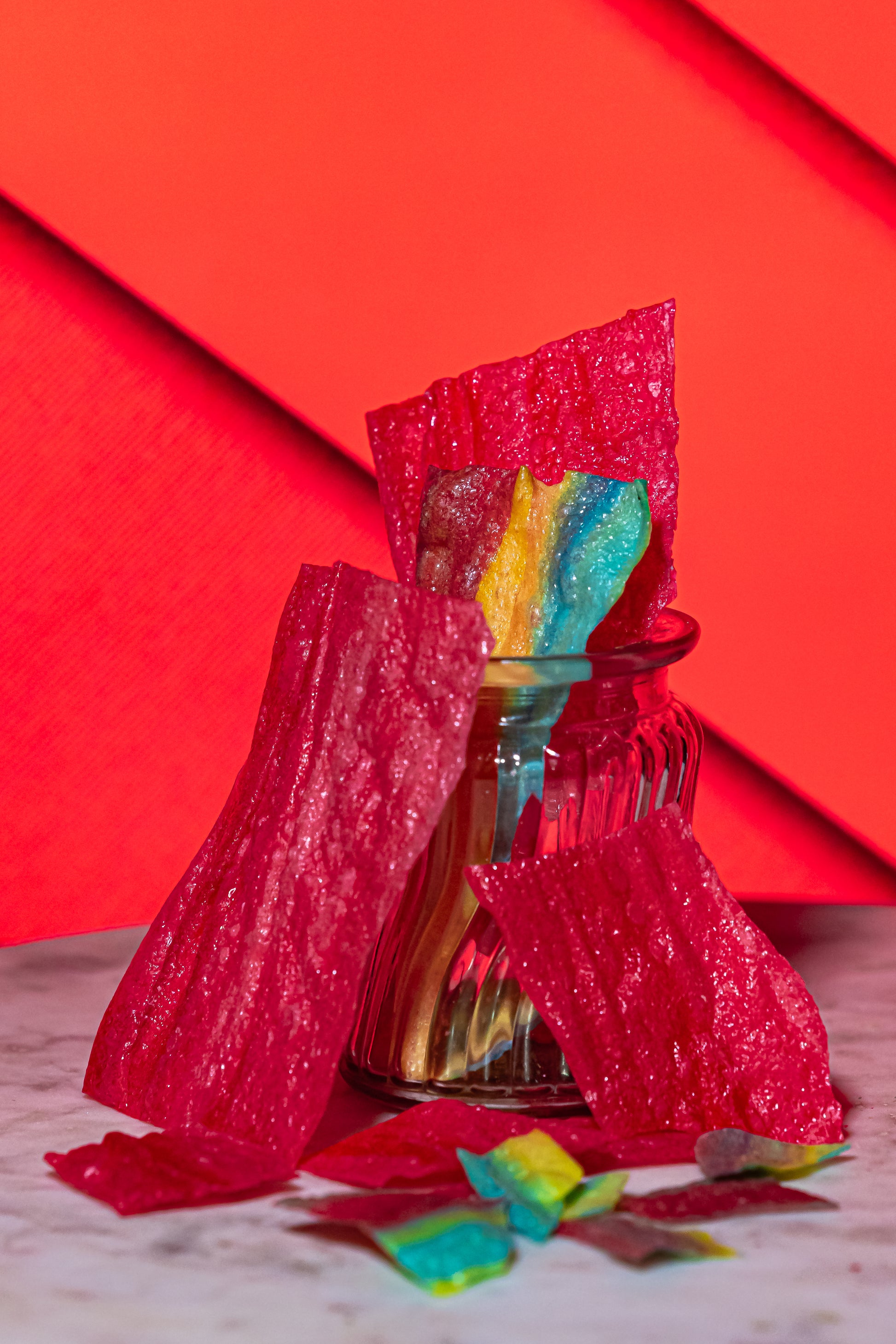 Freeze Dried Fruit Roll Ups in jar